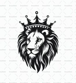 Majestätischer Löwe und Krone